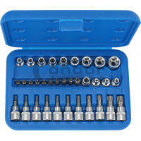 Padrunotsikute komplekt 3/8" TORX + E-profiil 34-osa