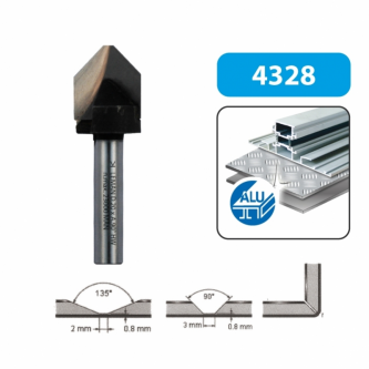 Frees alumiiniumile 20x3x90°x8mm