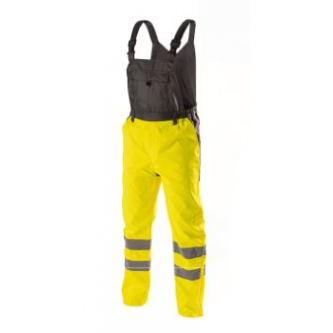 Kõrgnähtavad veekindlad tööpüksid traksidega Volme kollane S (48)