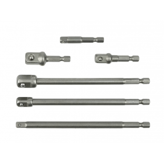 Adapterite komplekt 1/4", 3/8", 1/2", pikad, lühikesed, 6-osa