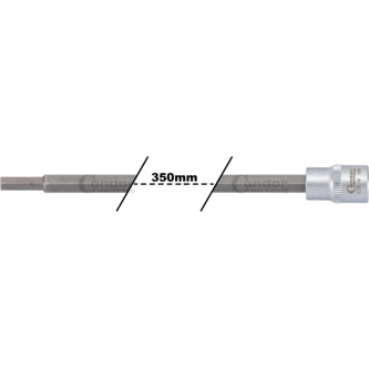 Padrunotsik 3/8" 6-kant, H6x350mm, ekstra pikk